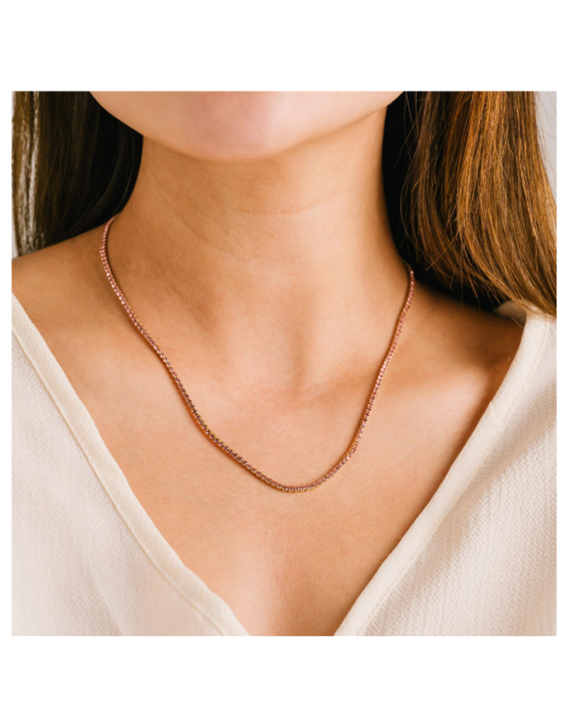 Lover's Tempo Tennis Necklace in Pink by Lover's Tempo