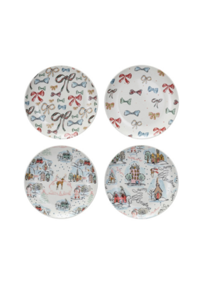 Creative Co-Op 8" Holiday Plates Assorted