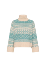 Saint Tropez Micha Knit Sweater in Aqua Haze Melange by Saint Tropez