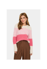 Saint Tropez Mandy Knit Sweater in Wild Rose Melange by Saint Tropez