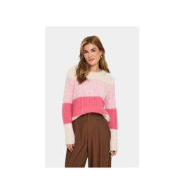 Saint Tropez Mandy Knit Sweater in Wild Rose Melange by Saint Tropez