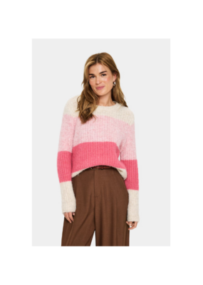 Saint Tropez Mandy Knit Sweater in Wild Rose Melange by Saint Tropez