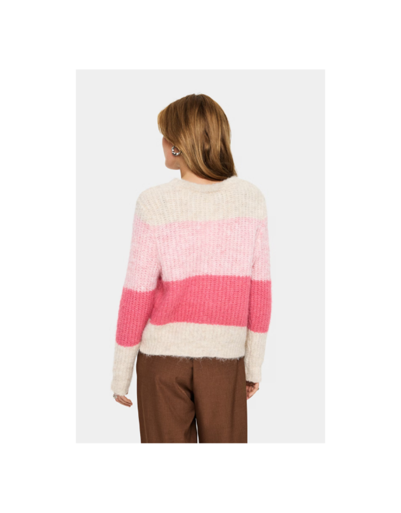 Saint Tropez Mandy Knit Sweater in Wild Rose Melange by Saint Tropez