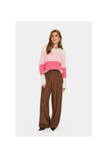 Saint Tropez Mandy Knit Sweater in Wild Rose Melange by Saint Tropez