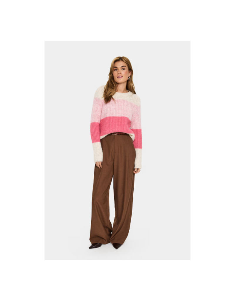 Saint Tropez Mandy Knit Sweater in Wild Rose Melange by Saint Tropez