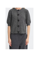 b.young Omea Deco Cardigan in Dark Grey Melange by b.young