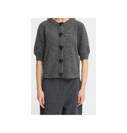b.young Omea Deco Cardigan in Dark Grey Melange by b.young