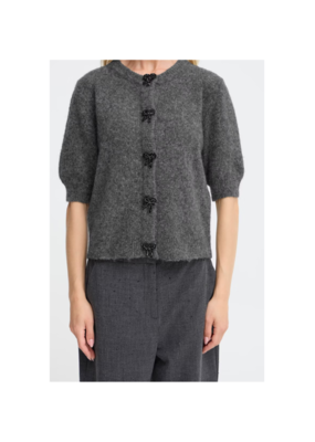 b.young Omea Deco Cardigan in Dark Grey Melange by b.young