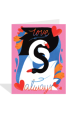 Halfpenny Postage Swan Love Card