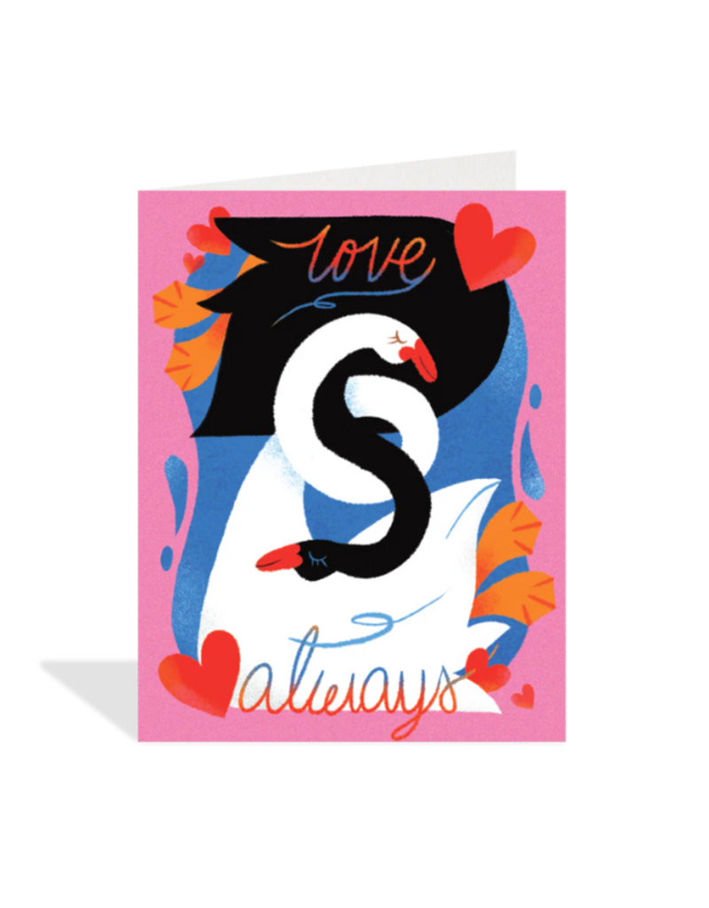 Halfpenny Postage Swan Love Card