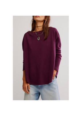 Free People Latte Blues Thermal in Chocolate Grape by Free People