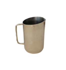 Creative Co-Op Brass Etched Flower Pitcher