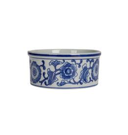 Creative Co-Op Blue & White Pet Bowl Small