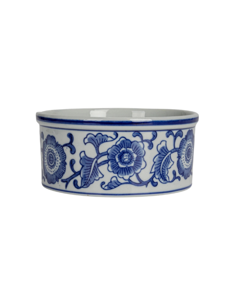 Creative Co-Op Blue & White Pet Bowl Small