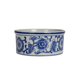 Creative Co-Op Blue & White Pet Bowl Large