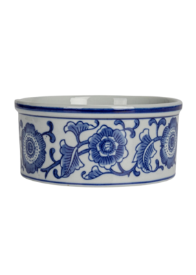 Creative Co-Op Blue & White Pet Bowl Large