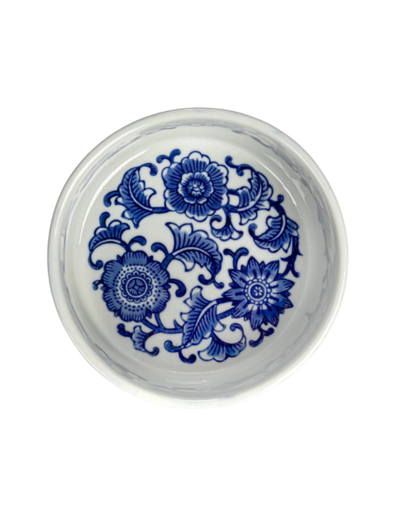 Creative Co-Op Blue & White Pet Bowl Large