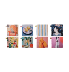Creative Co-Op Assorted Design Printed Microfibre Dish Cloth
