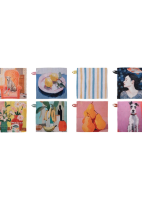 Creative Co-Op Assorted Design Printed Microfibre Dish Cloth