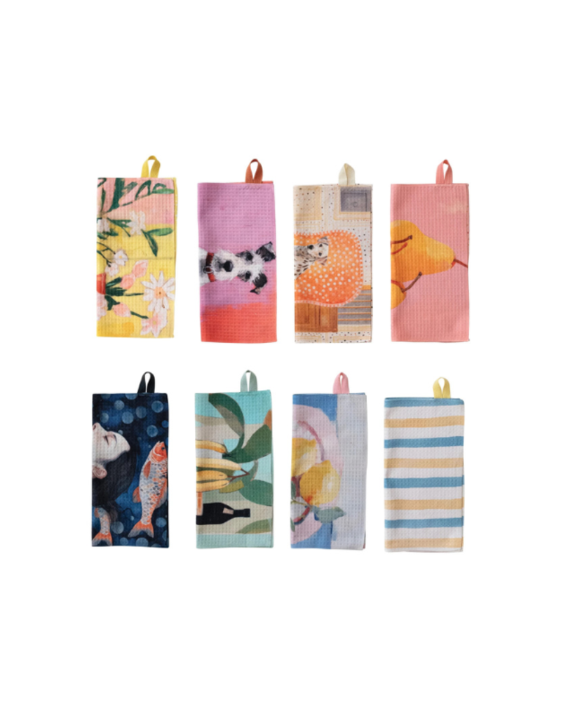 Creative Co-Op Assorted Design Printed Microfibre Dish Cloth