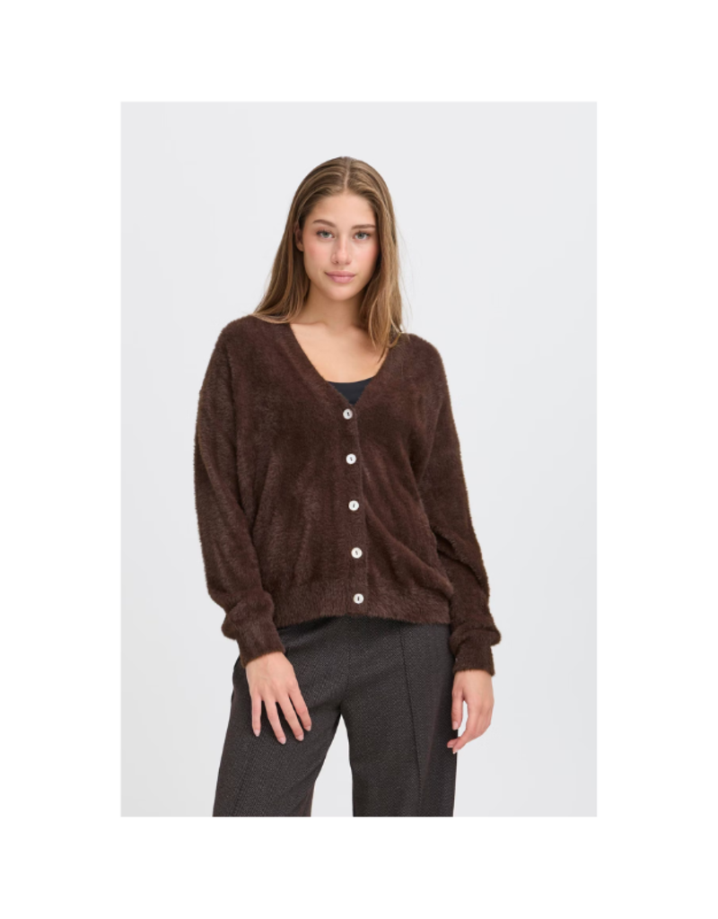 ICHI Brula Cardigan in Coffee Bean by ICHI