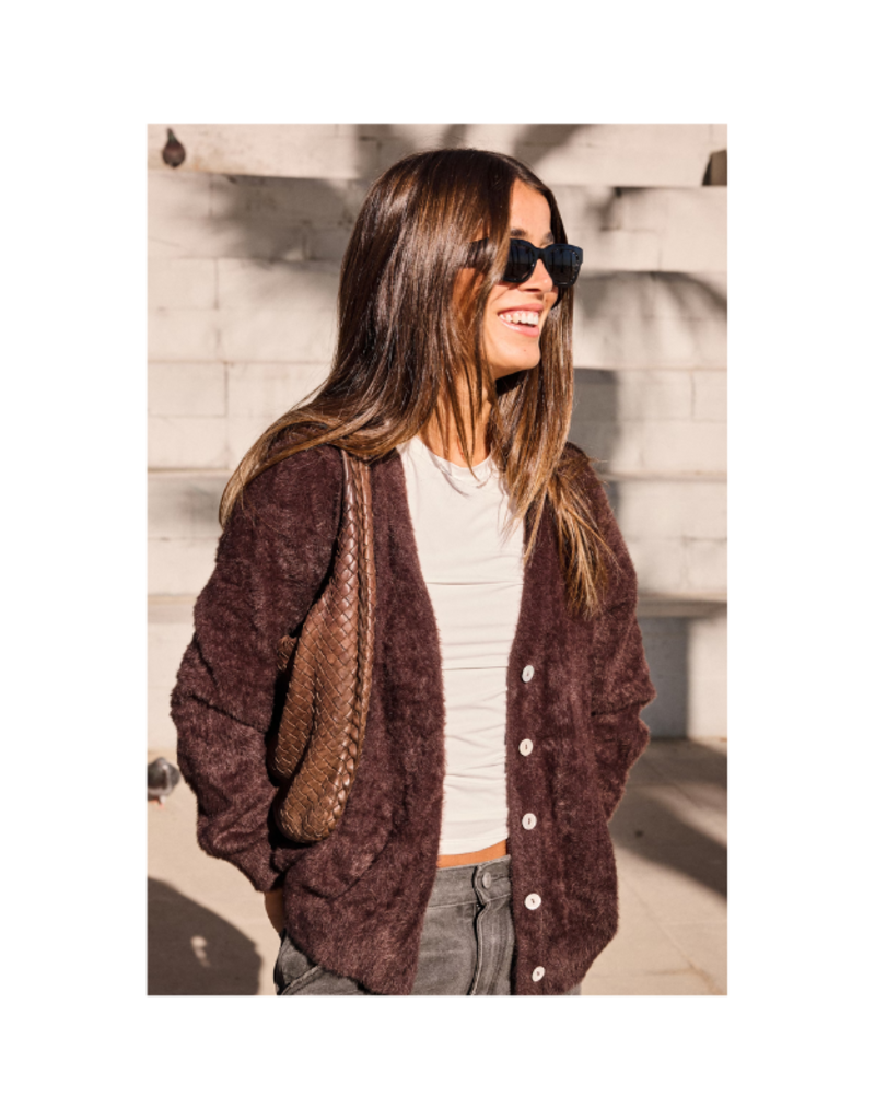 ICHI Brula Cardigan in Coffee Bean by ICHI