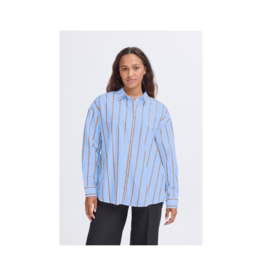 ICHI Sadia Button Shirt in Blue Yonder by ICHI
