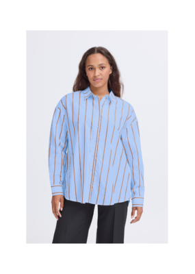 ICHI Sadia Button Shirt in Blue Yonder by ICHI