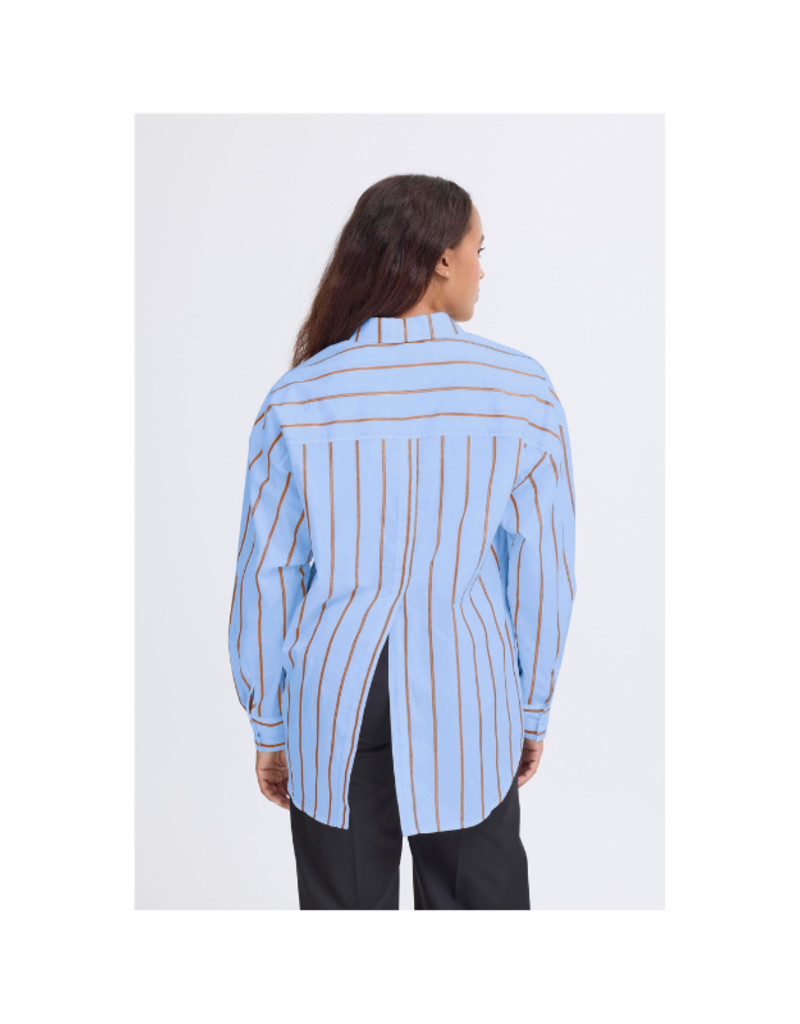 ICHI Sadia Button Shirt in Blue Yonder by ICHI
