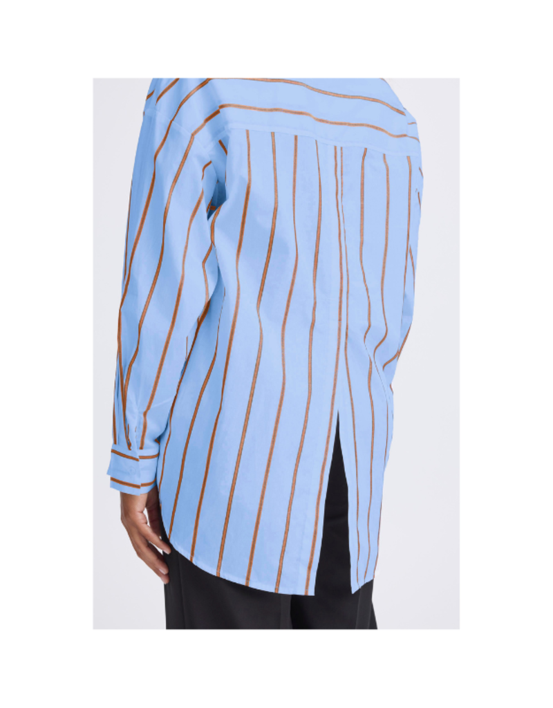 ICHI Sadia Button Shirt in Blue Yonder by ICHI