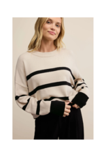 Z Supply Jordane Striped Sweater in Light Oatmeal Heather by Z Supply