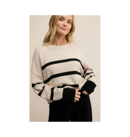 Z Supply Jordane Striped Sweater in Light Oatmeal Heather by Z Supply