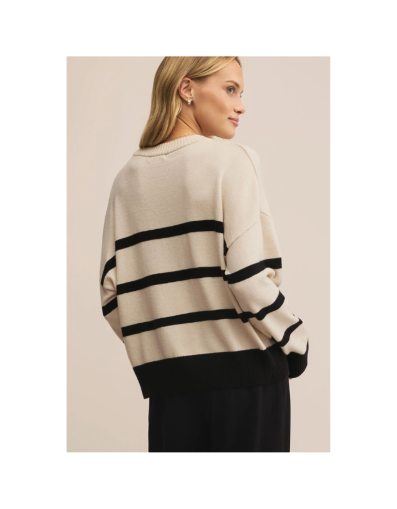 Z Supply Jordane Striped Sweater in Light Oatmeal Heather by Z Supply