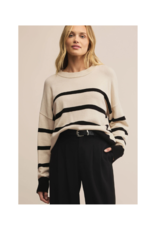 Z Supply Jordane Striped Sweater in Light Oatmeal Heather by Z Supply