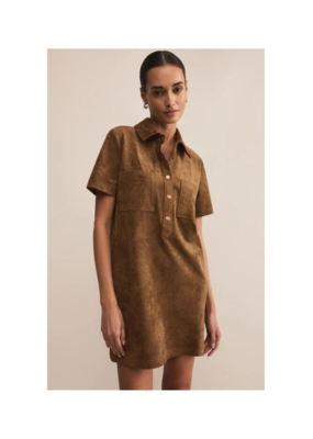 Z Supply Authentic Suede Mini Dress in Coconut by Z Supply