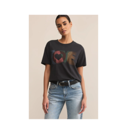 Z Supply Love Boyfriend Tee in Black Sand by Z Supply