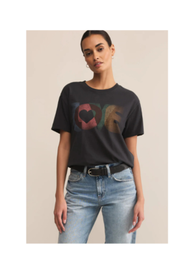 Z Supply Love Boyfriend Tee in Black Sand by Z Supply