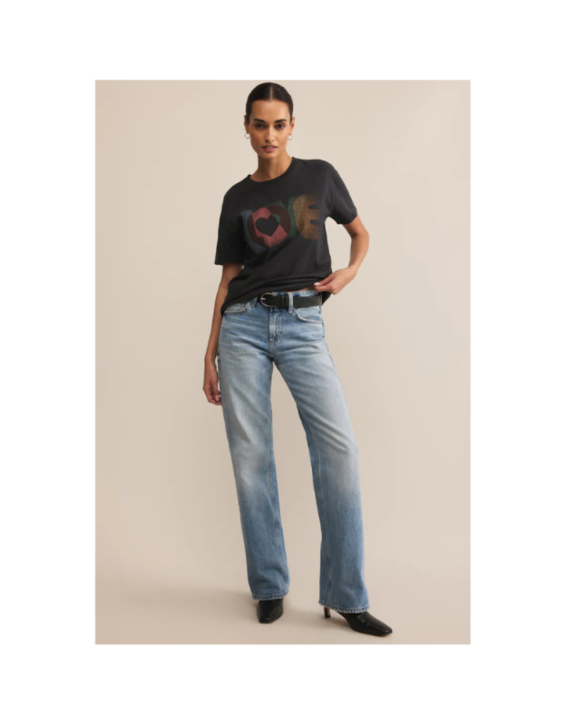 Z Supply Love Boyfriend Tee in Black Sand by Z Supply