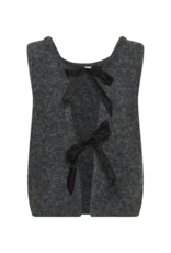 Cream Bulp Knit Vest in Dark Grey Melange by Cream