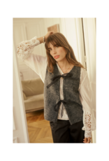 Cream Bulp Knit Vest in Dark Grey Melange by Cream