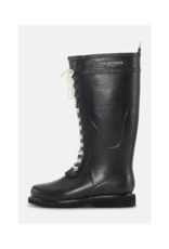 Ilse Jacobsen Tall Rubber Lace-Up Rainboots in Black by Ilse Jacobsen