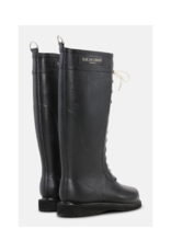 Ilse Jacobsen Tall Rubber Lace-Up Rainboots in Black by Ilse Jacobsen