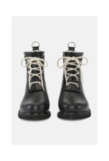 Ilse Jacobsen Short Rubber Lace-Up Rainboots in Black by Ilse Jacobsen