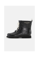 Ilse Jacobsen Short Rubber Lace-Up Rainboots in Black by Ilse Jacobsen