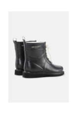 Ilse Jacobsen Short Rubber Lace-Up Rainboots in Black by Ilse Jacobsen