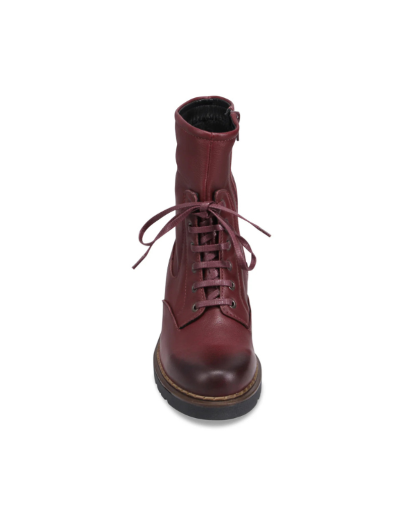 Bueno Nichola High-Calf Lace-up Boot in Merlot by Bueno
