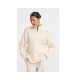 b.young Omanta Halfzip Sweater in Birch Melange by b.young