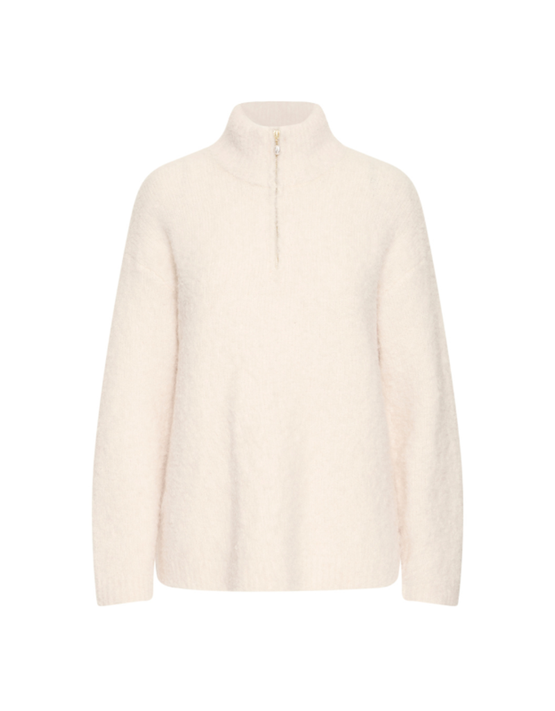 b.young Omanta Halfzip Sweater in Birch Melange by b.young