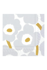 UNIKKO White Silver Cocktail Napkins