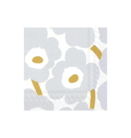 UNIKKO White Silver Cocktail Napkins